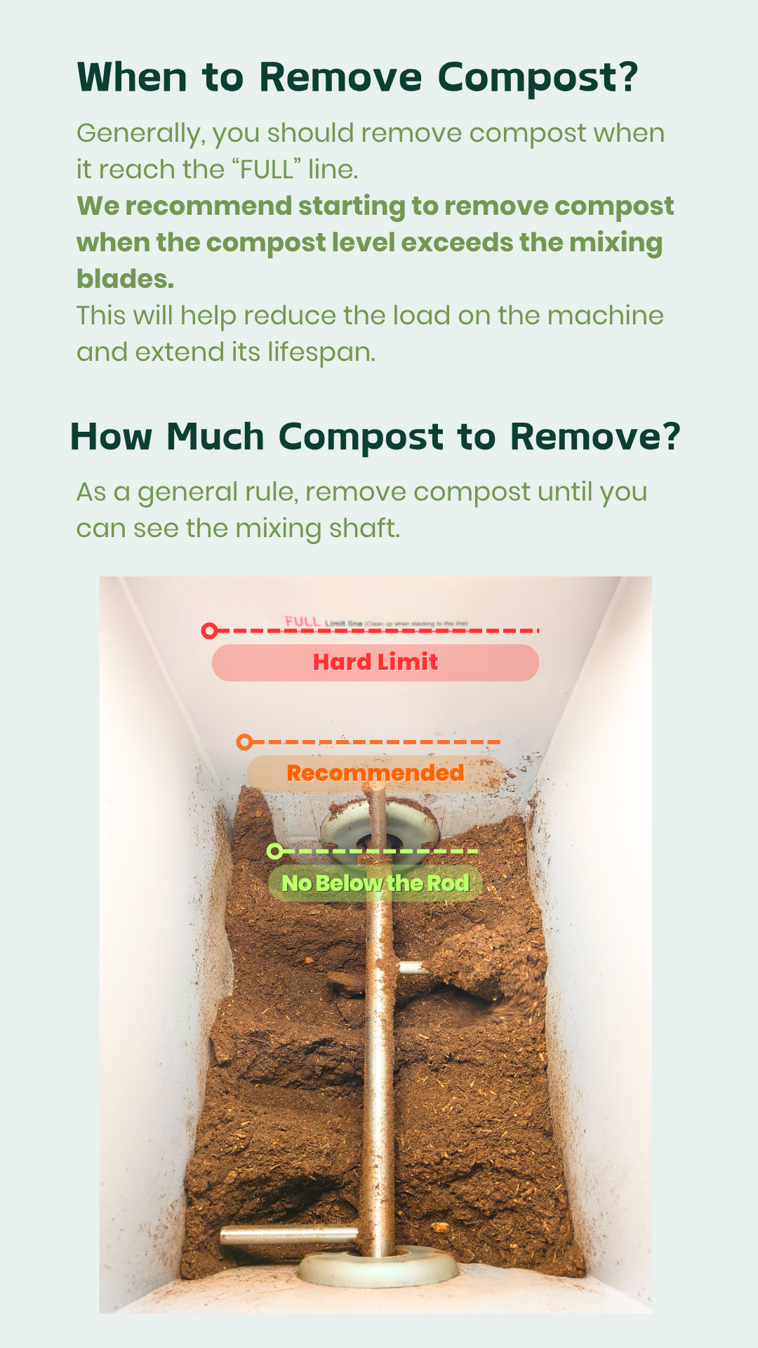 Best practice to remove GEME compost
